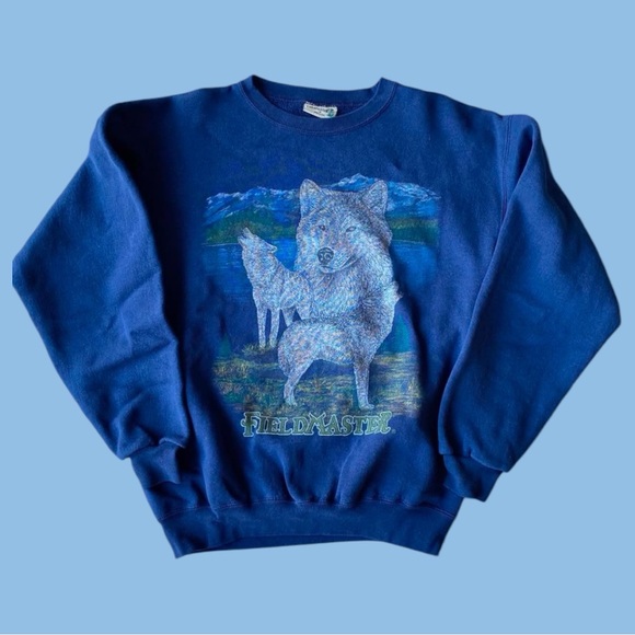 ❗️SOLD❗️FieldMaster Wolf Crewneck Sweater - Picture 1 of 5